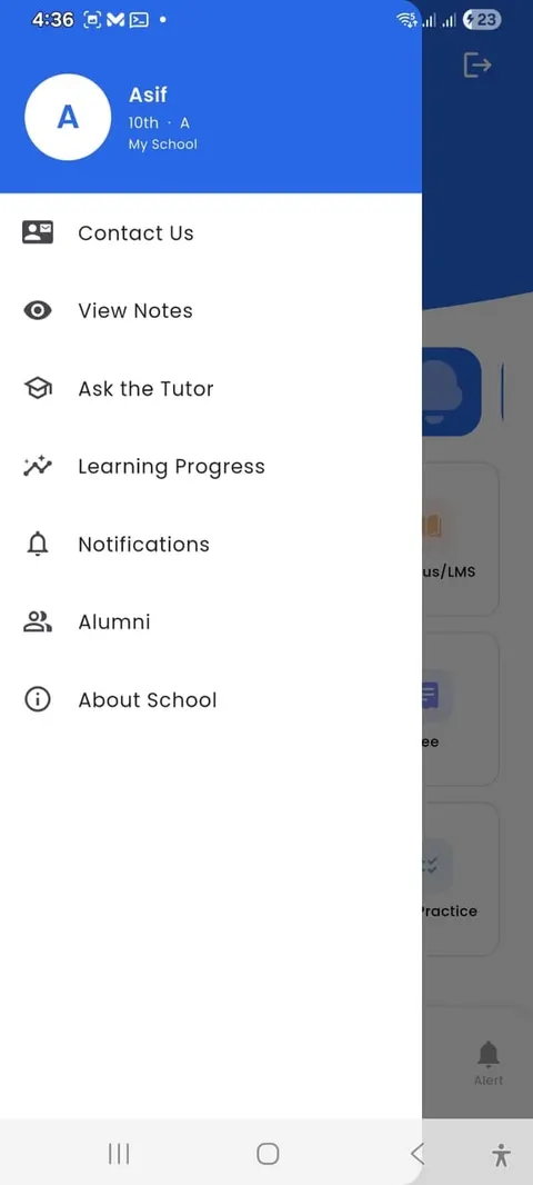 Jantrah Tech school management parent app, screen 4